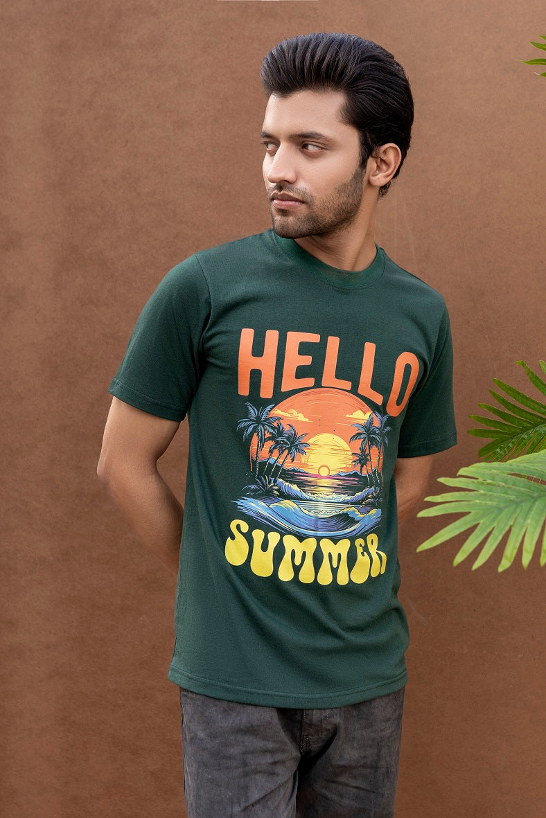 Hello Summer Green T-Shirt