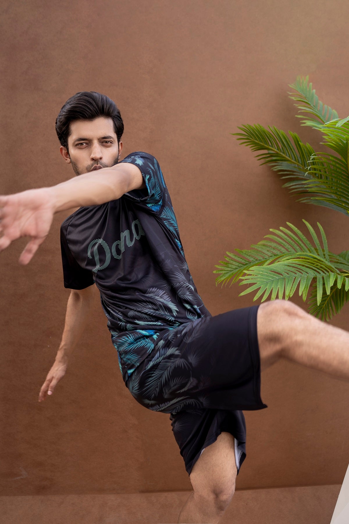 Dri-Fit Leaf Printed Summer Tracksuit - Shorts