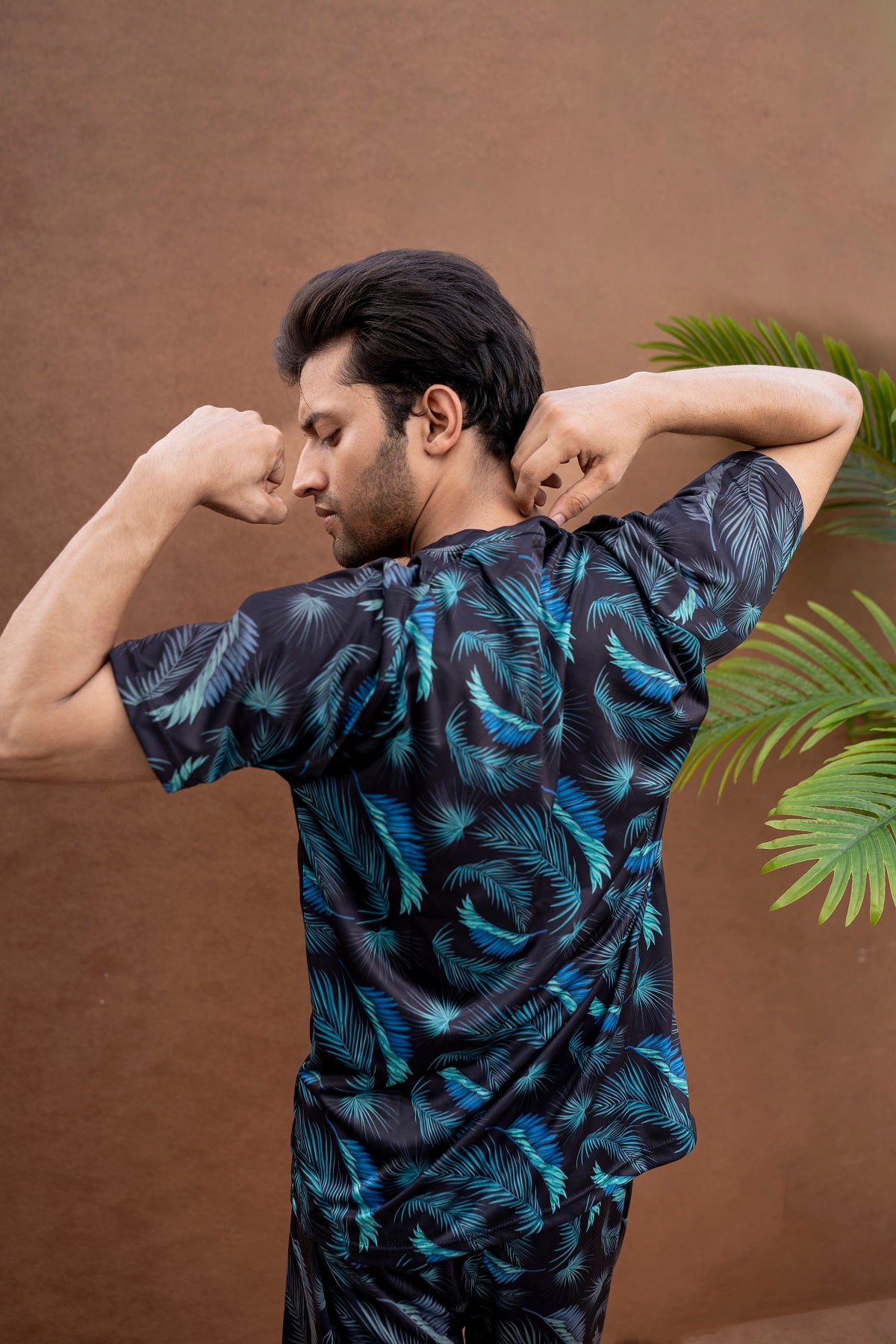 Dri-Fit Leaf Printed Summer Tracksuit - Shorts
