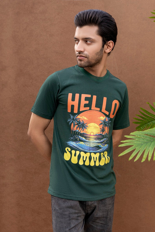 Hello Summer Green T-Shirt