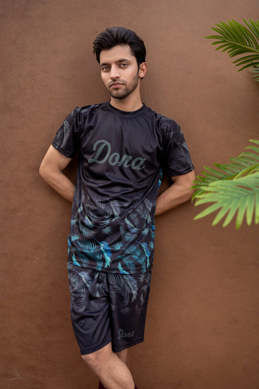 Dri-Fit Leaf Printed Summer Tracksuit - Shorts