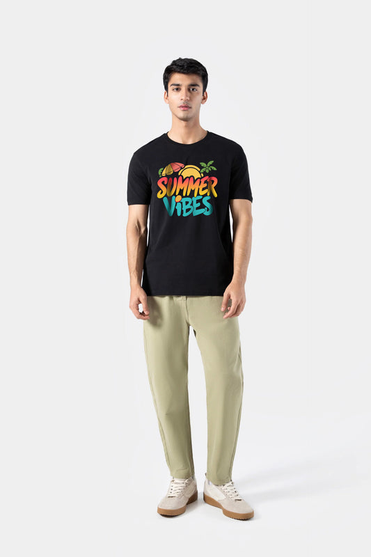 Summer Vibe Black T-Shirt